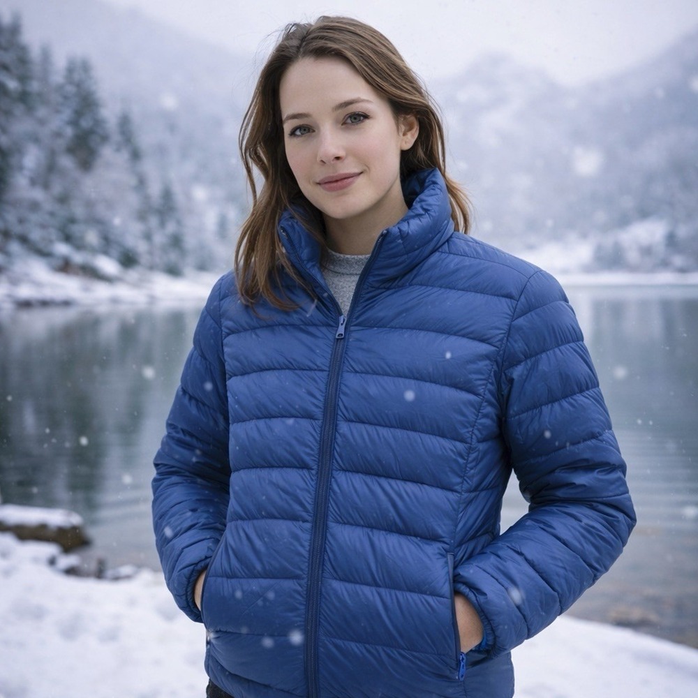 Uniqlo Ultralight Down Jacket Womens S Blue Packable‎ Puffer Lightweight